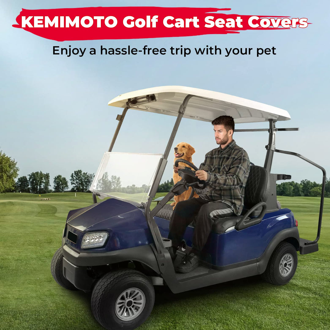Golf Cart Diamond Seat Covers Fit Club Car Precedent, Tempo, Onward - Kemimoto