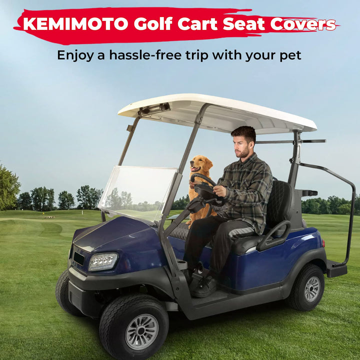 Golf Cart Diamond Seat Covers Fit Club Car Precedent, Tempo, Onward - Kemimoto