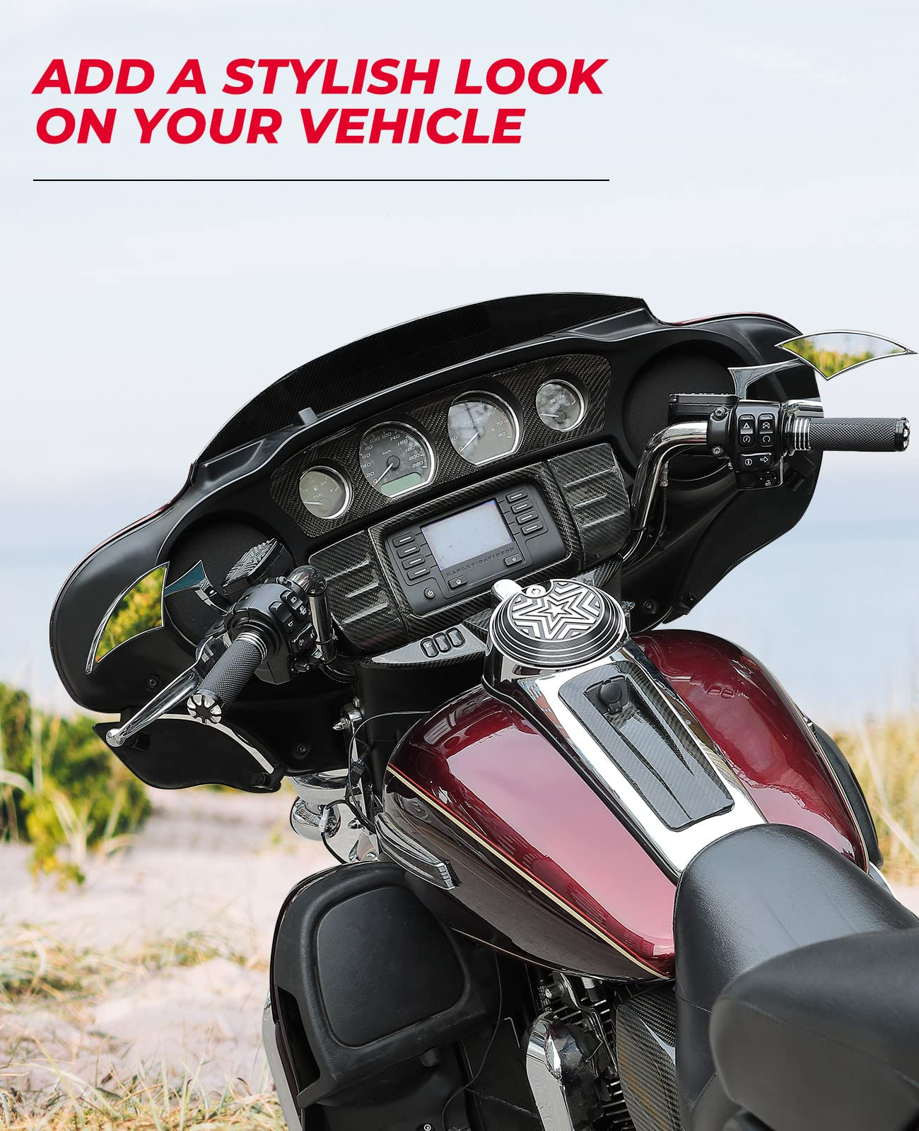 Harley Spear Blade Rear View Mirrors Chrome - Kemimoto