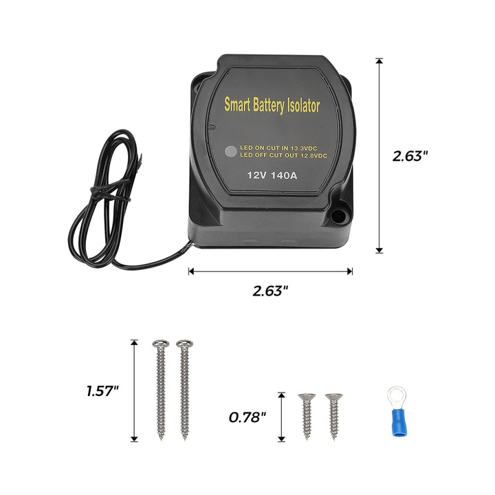 12V 140A Dual Battery Isolator Waterproof Voltage Sensitive Relay - Kemimoto