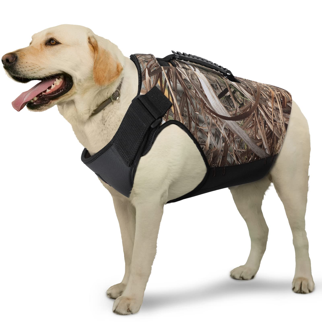 Camo Dog Hunting Vest with Chest Wear-Resistant and Unique Wrapped Edge(Medium) - Kemimoto