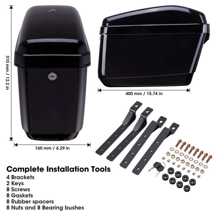 Motorcycle Hard Saddlebags Fit Dyna V-Rod Vstar 650 VTX 1100 1300 - Kemimoto