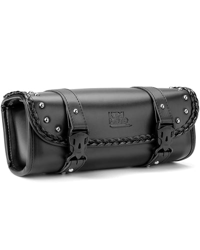 Motorcycle Fork Bag PU Leather Universal Saddlebag - Kemimoto