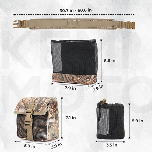 Camo Dove Belt with Game Pouch Shell Bottle Bags - Kemimoto