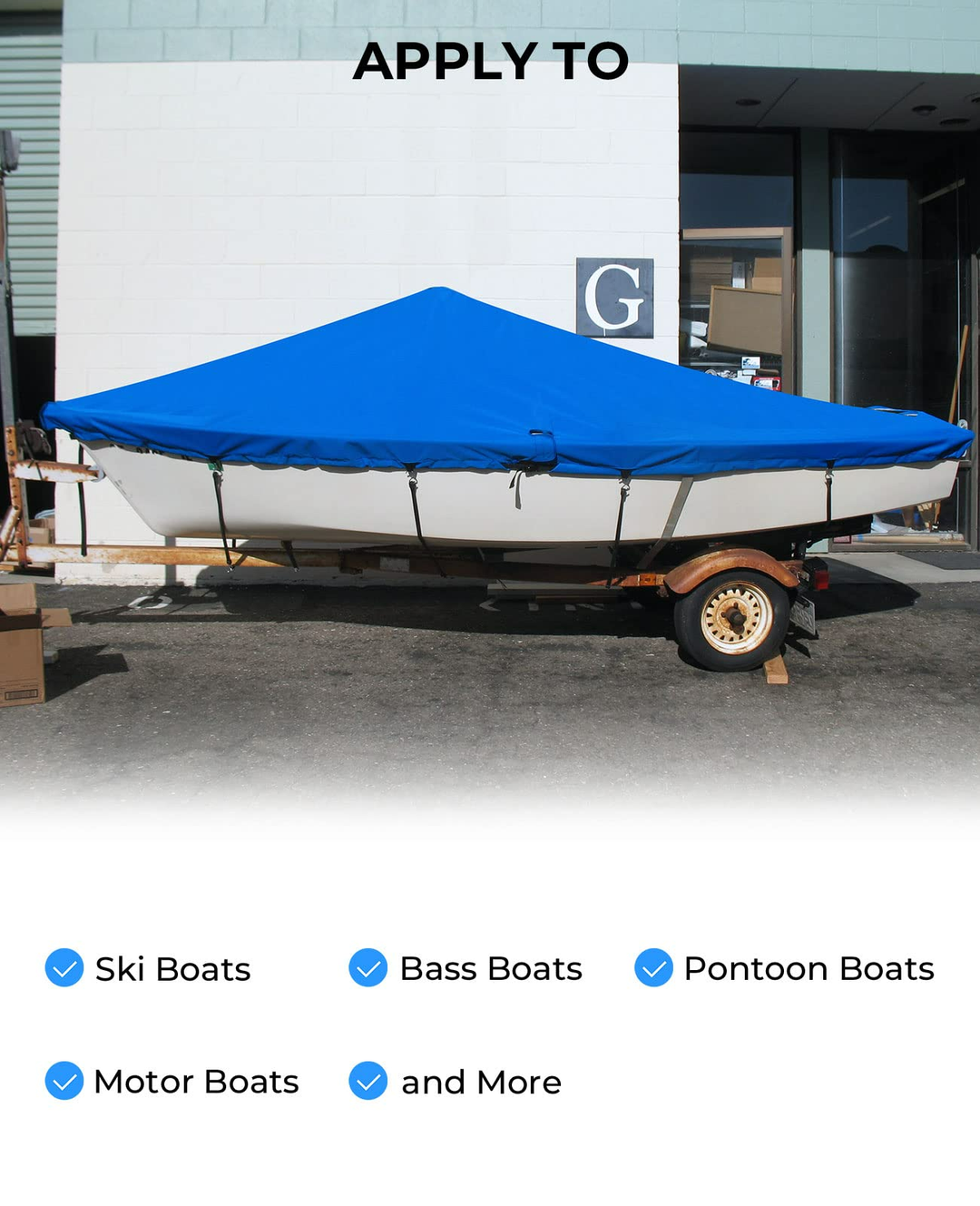 Boat Cover Support Pole With Four Webbing Straps - Kemimoto