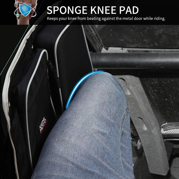 Rear Door Bags with Knee Pad Fit Polaris RZR, 4 Door Turbo (2014-2019) - Kemimoto
