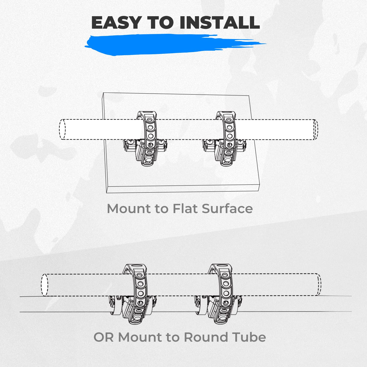 Rubber Clamp Grip Mount Kit - Kemimoto