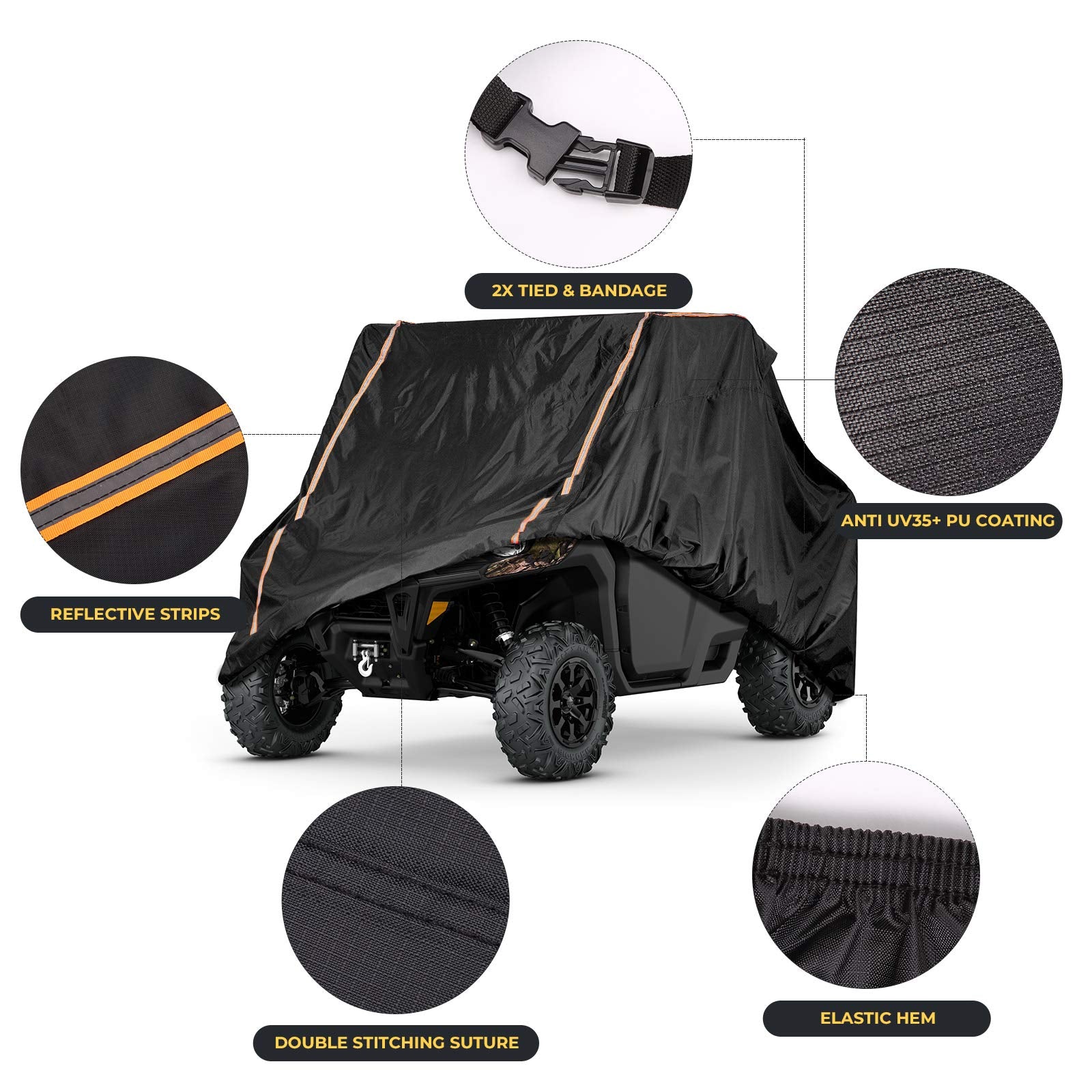 210D Oxford Cubic Lattice Black 2 Car Door Defender Cover – Kemimoto