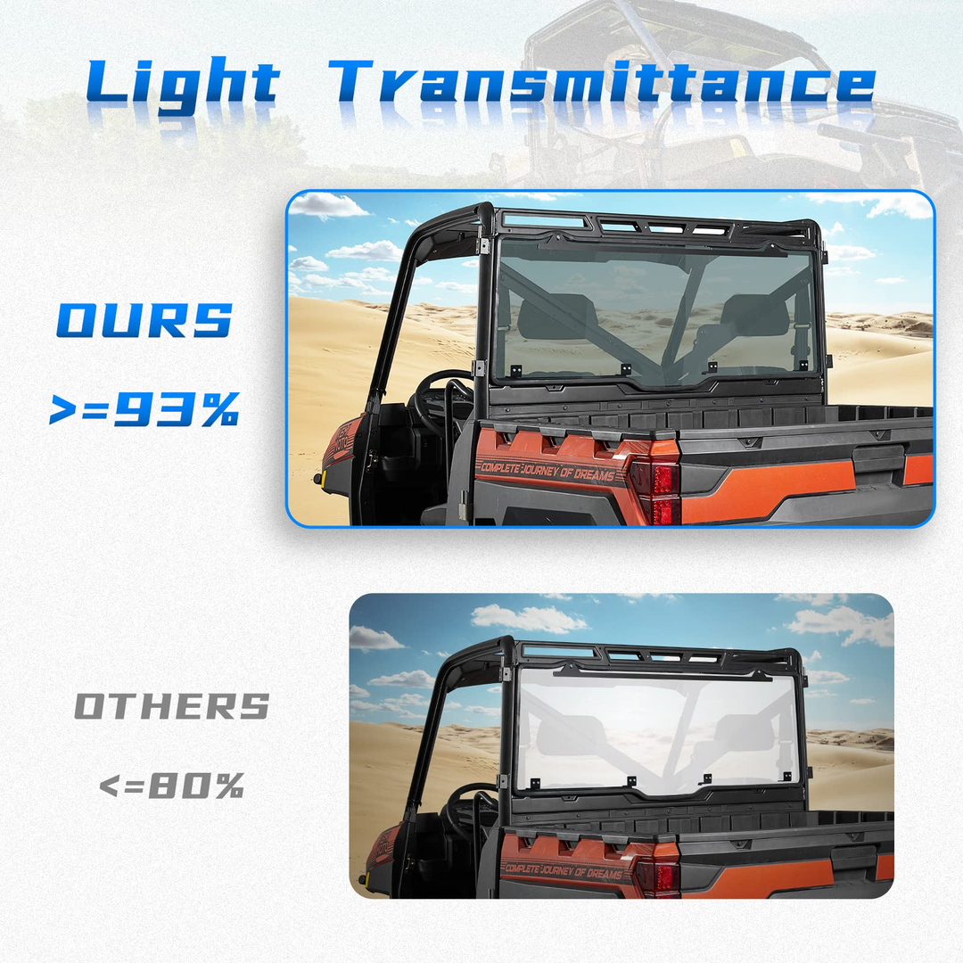 Polaris Ranger Rear Windshield Window Tint(Fit Roof) - Kemimoto