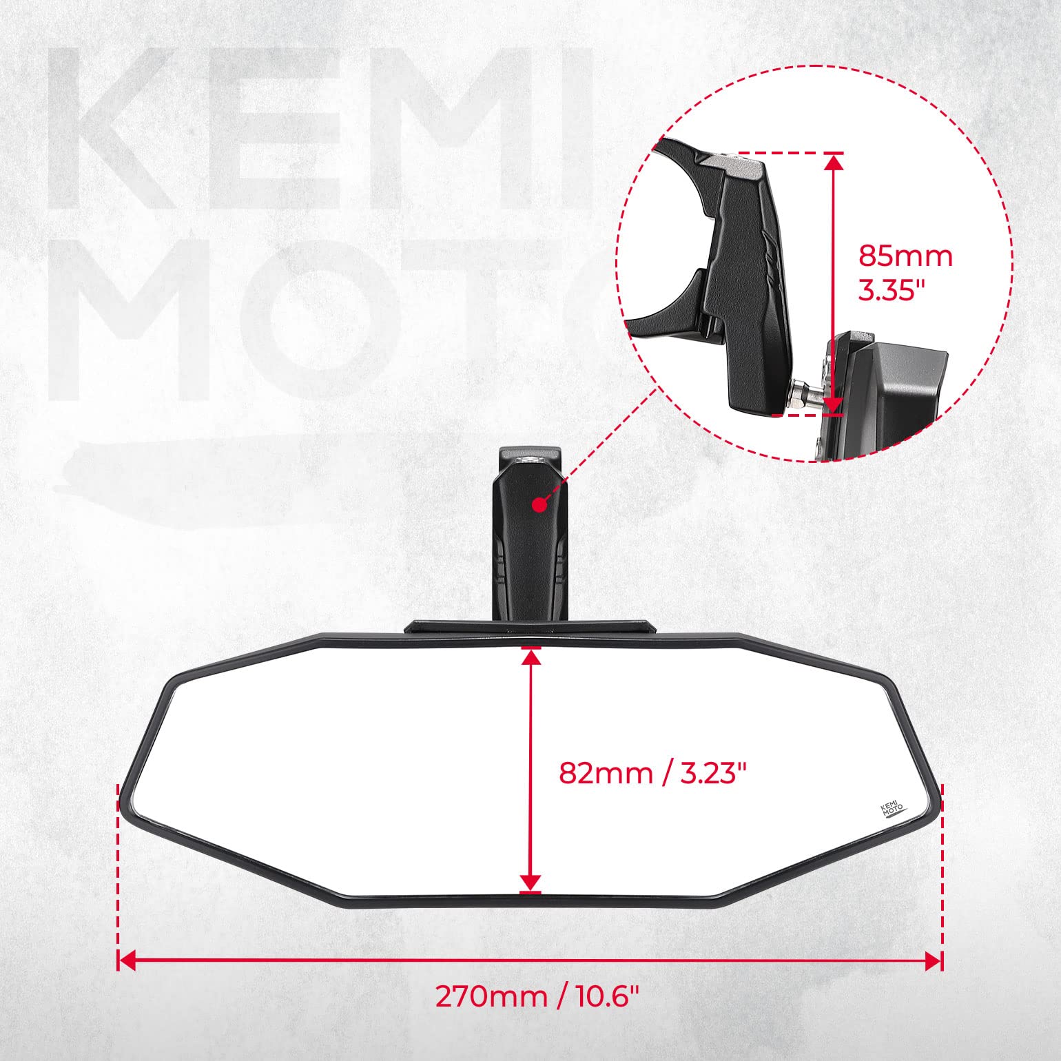 UTV Rear View Mirror Fit for 1.6