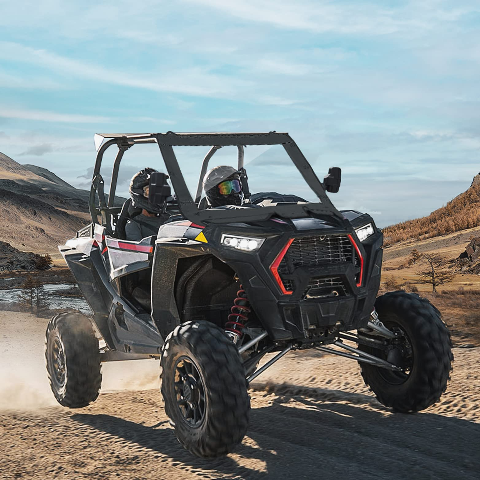 Upgrate UTV Front Soft Clear Windshield Fit 2019+ Polaris RZR XP 1000/ XP 4 1000 - Kemimoto