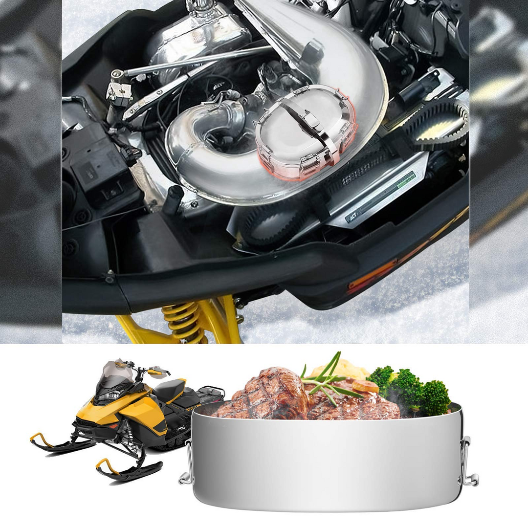Snowmobile Food Warmer Stainless Muffler Exhaust Cooker Fit Arctic Cat Polaris UTV ATV Motorcycle - Kemimoto