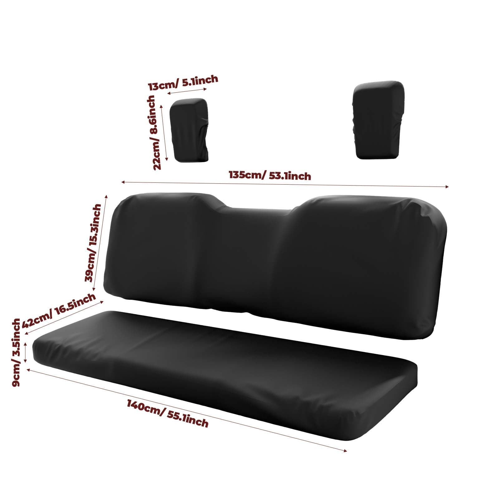 Pioneer Seat Cover Front Seat Only (Black) - Kemimoto