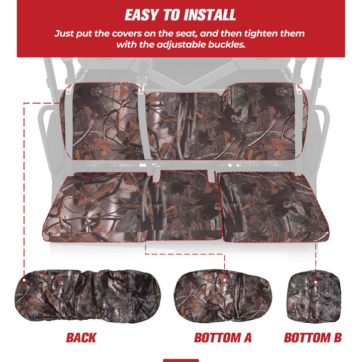 Camouflage Seat Cover Fit Polaris Ranger XP 1000 | Crew XP 1000 (3 Pcs) - Kemimoto