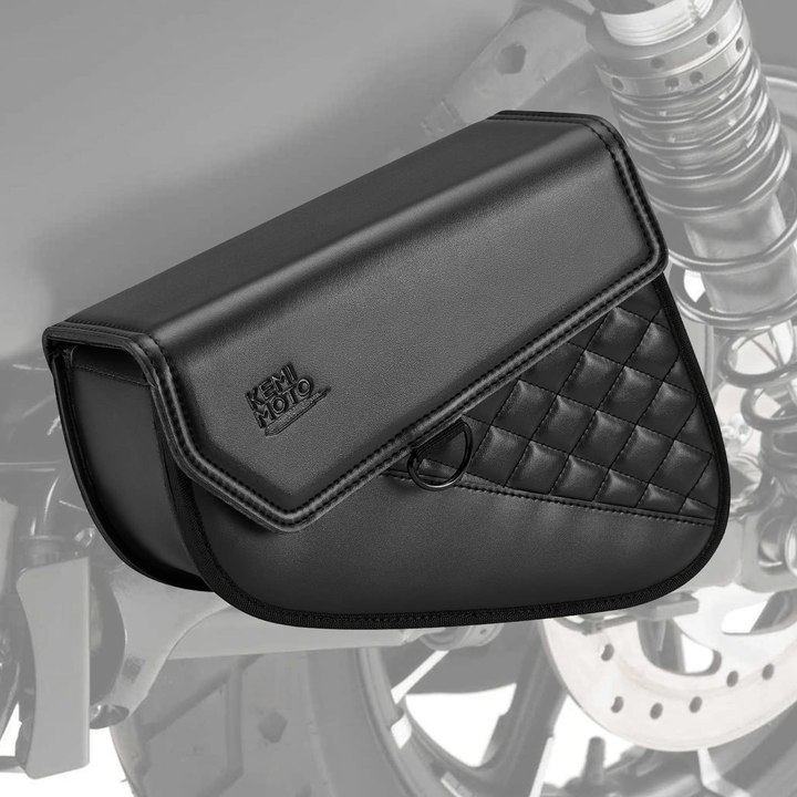 Motorcycle Swingarm Leather Side Bags - Kemimoto