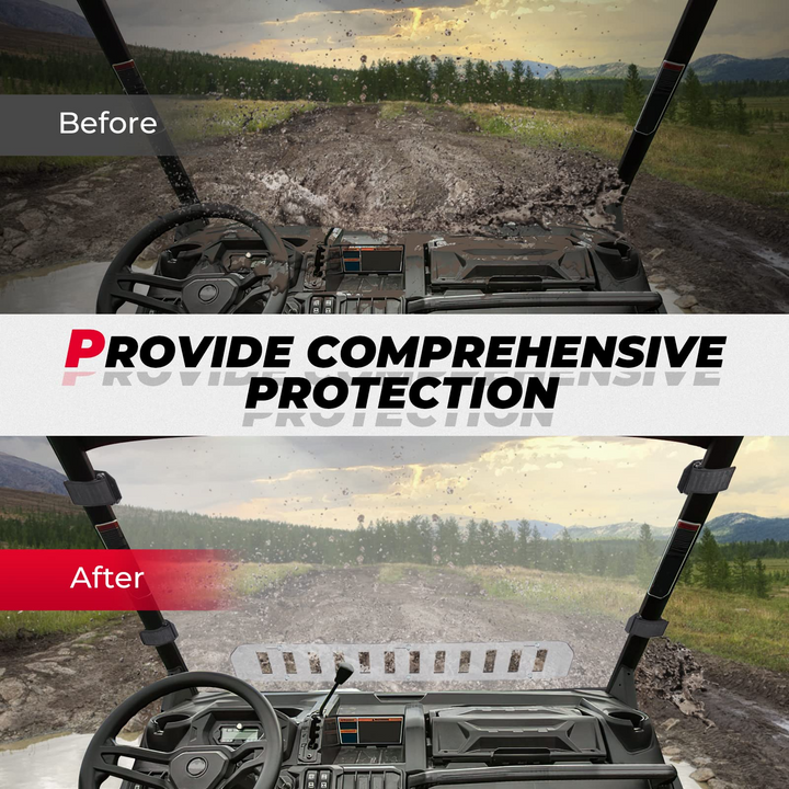 Front Full Windshield Fit Can Am Defender HD 5/ 8 / 10 / MAX - Kemimoto