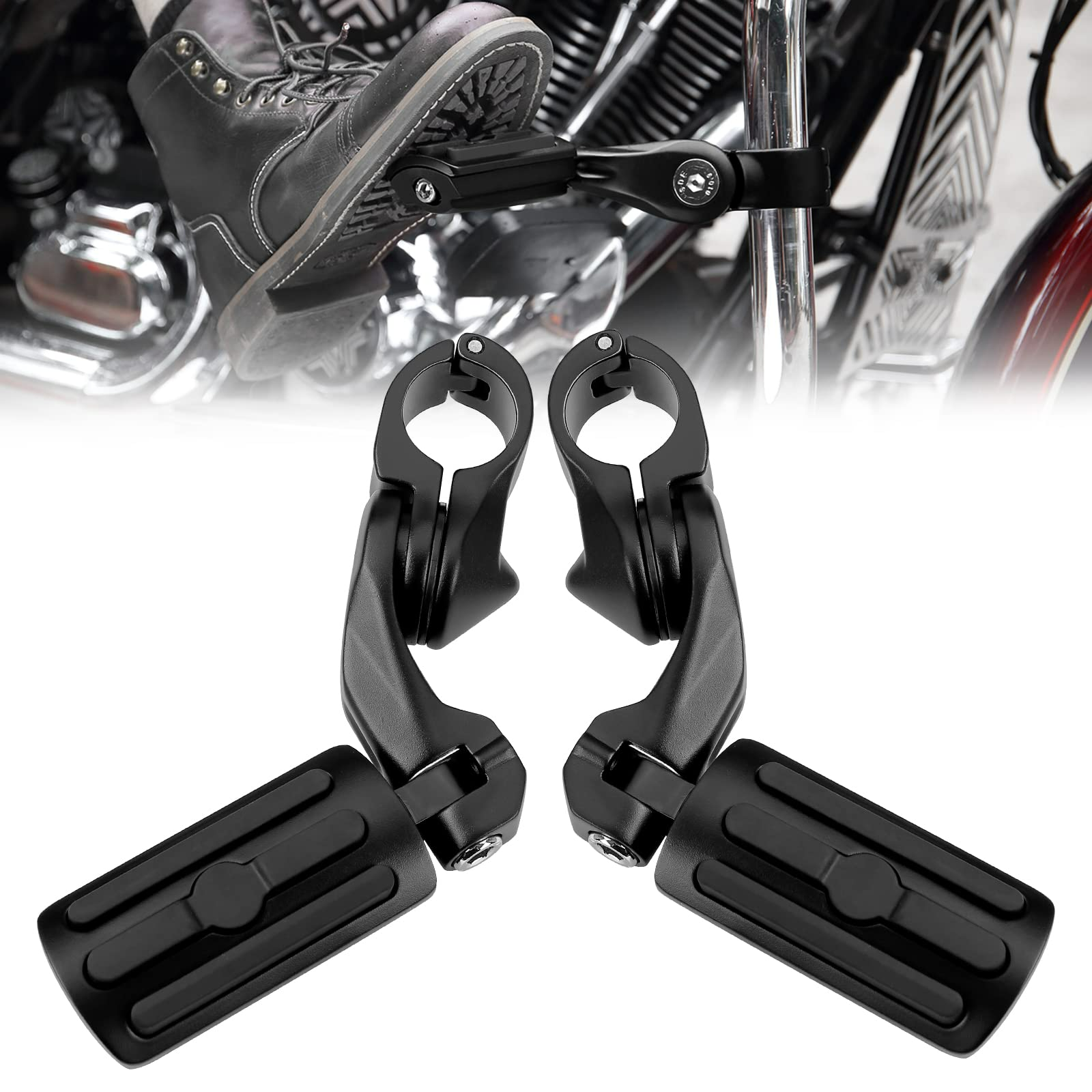 Motorcycle Foot Rests Universal Motorcycle Highway Pegs Foot Rest for Road Glide Street Glide Electra ...