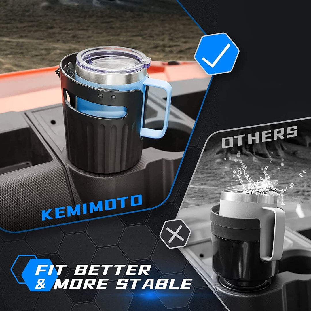 Large Car Cup Holder Adapter Fits 8-40 OZ Bottles Fits Universal Vehicles, UTVs, Golf Carts - Kemimoto