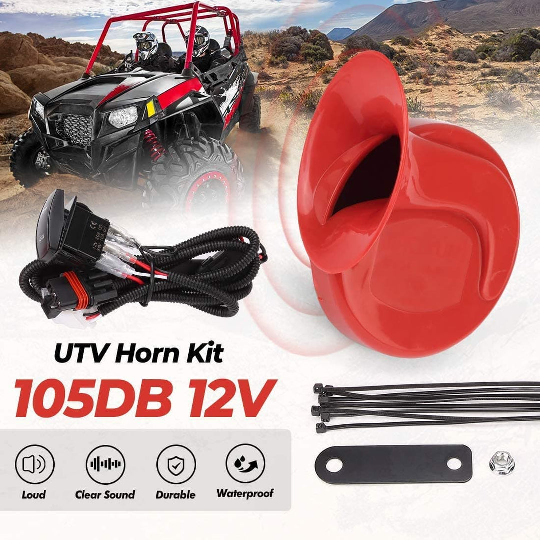 UTV Horn Kit with Rocker Switch 12V for Polaris RZR Ranger, PRO XP, Can Am, 2013-2022 - Kemimoto