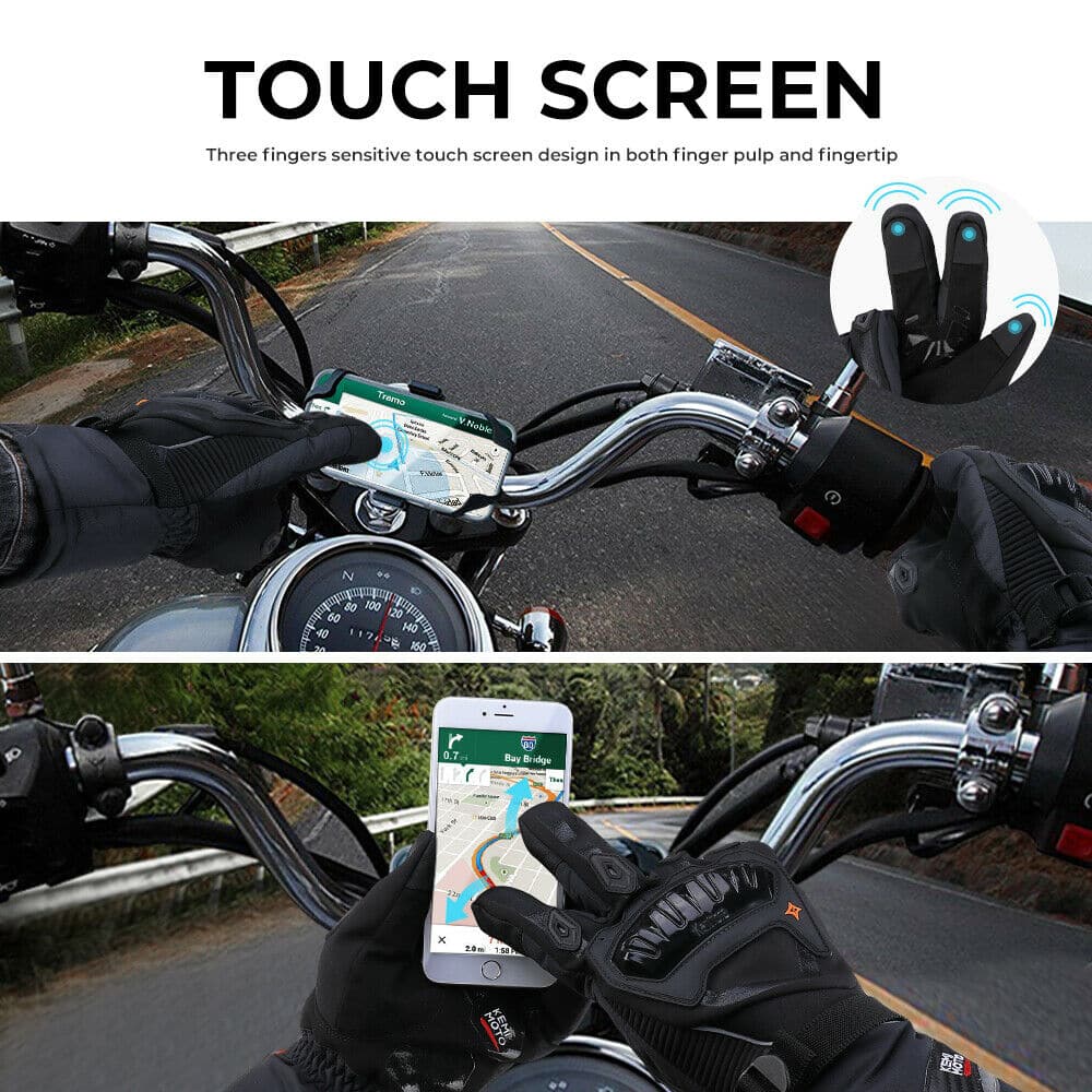 Motorcycle Waterproof Rider Gloves Protective Winter Gloves Touchscreen - KEMIMOTO