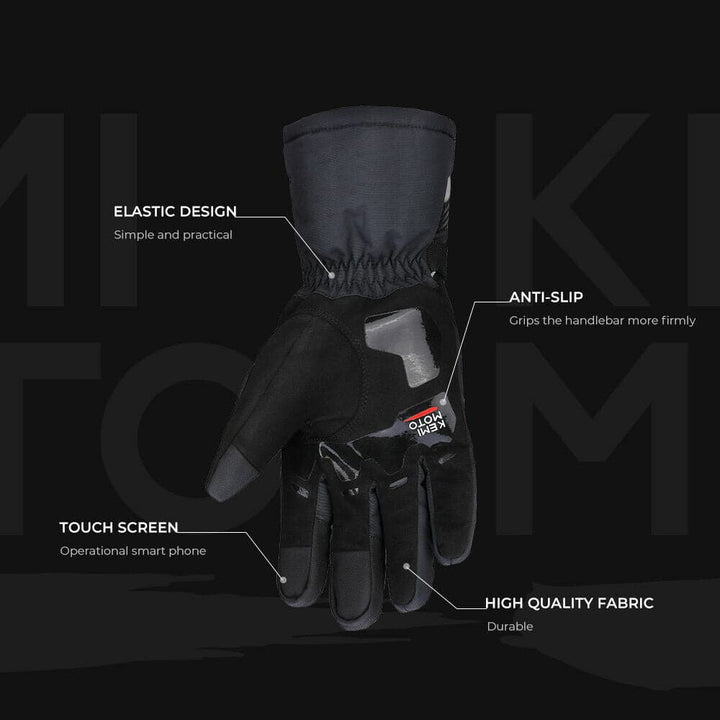 Motorcycle Waterproof Rider Gloves Protective Winter Gloves Touchscreen - KEMIMOTO