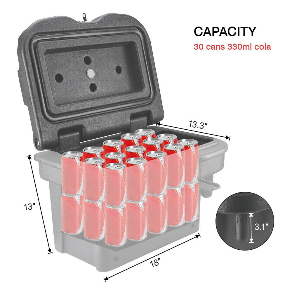 KEMIMOTO UTV Bed Storage Box 5.5GAL Compatible with Polaris Ranger 1000/XP  900 570 500 General 1000 4 2016 2017 2018 2019 2020 2021 2022 2023 2024