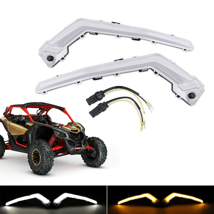 Front Flashing Turn Signature Lights Set for Cam Am MAVERICK X3 XDS XRS 2017-18 - KEMIMOTO