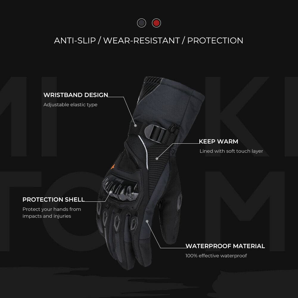 Motorcycle Waterproof Rider Gloves Protective Winter Gloves Touchscreen - KEMIMOTO