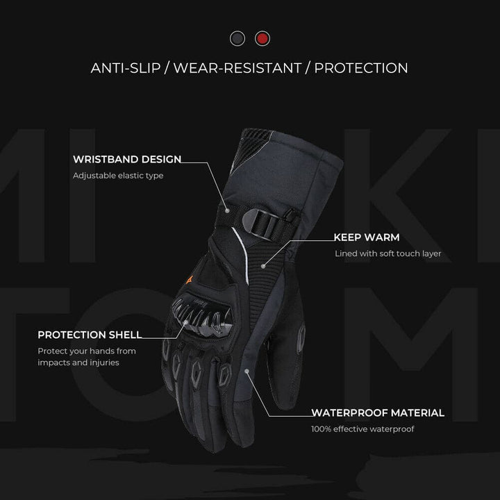 Motorcycle Waterproof Rider Gloves Protective Winter Gloves Touchscreen - KEMIMOTO